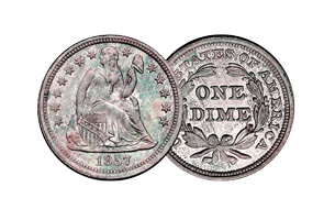 seated liberty dime